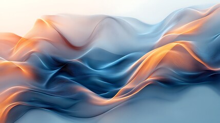Wall Mural - abstract background with waves of blue and brown color