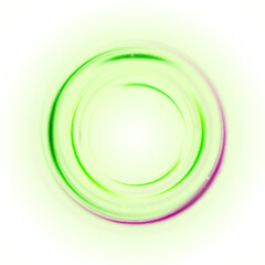 Leinwandbilder - Glowing green circle on white background. Abstract bright ring with backlight. Luxury element for advertising. Vector