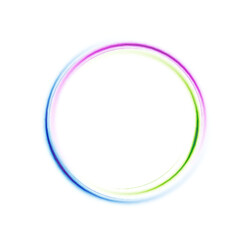 Leinwandbilder - Glowing colorful circle on white background. Abstract bright ring with backlight. Luxury element for advertising. Vector