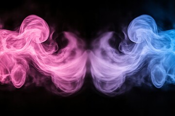 Aufkleber - An abstract swirl of pink and lavender smoke spirals upward against a solid black background, enhancing a sense of ethereal motion and leaving space for creative ideas