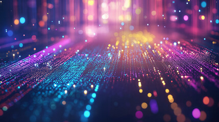 Wall Mural - neon dreamscape: an abstract digital art piece featuring vibrant streaks of neon light in shades of 