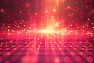Wall Mural - close up horizontal abstract illustration of glowing laser and dots background