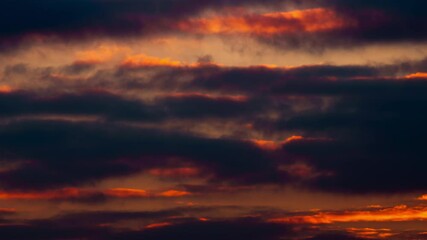Wall Mural - beautiful dramatic sunset sky with cumulus clouds timelapse for abstract background