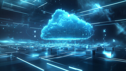 Cloud computing digital information and cyberspace background