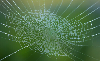 spider web in the morning dew