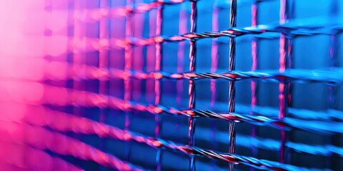 Blue and red wire mesh