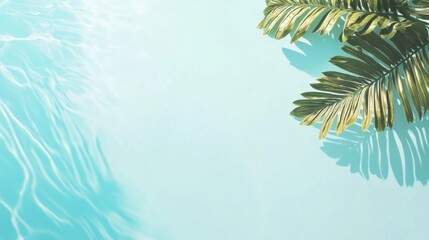 Wall Mural - Discover a serene tropical beach with a coconut palm tree and clear turquoise water ideal for relaxation and tranquility. Generative AI