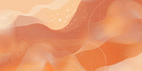 Wall Mural - a sunset orange background with soft, flowing patterns of light and abstract shapes blending togethe