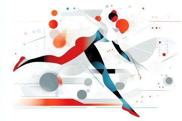 Aufkleber - A clean and modern flat design of a dancer mid-motion, symbolizing movement