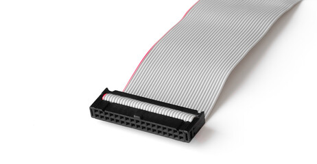 40 pin computer data cable on white