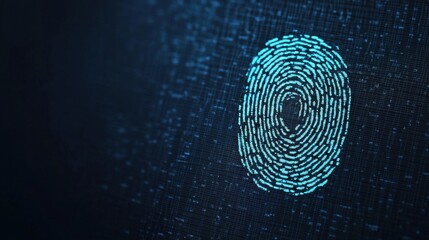 Aufkleber - Digital fingerprint on a dark background, showcasing advanced technology and security concepts in a visually striking way.