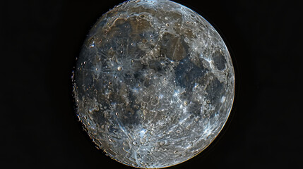 Wall Mural - stunning close up image of moon showcasing its craters and surface details, illuminating night sky with celestial glow
