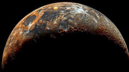 Wall Mural - stunning close up image of moon showcasing its craters and surface details, illuminated against dark background