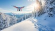 © kaiserseeing - Drone Flying Over Snowy Mountain Landscape in Winter