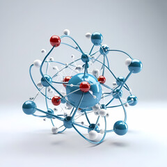 abstract molecular atom model depicting scientific and medical structural concepts for research and 