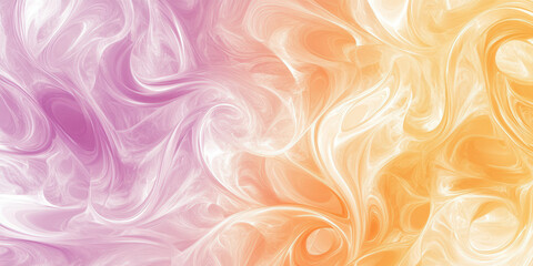 A non-seamless abstract background with vintage-inspired fluid swirls in peach fuzz, lilac, and sunshine yellow, evoking the nostalgia of retro design aesthetics.