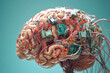 © Kateryna - Futuristic brain design featuring circuit board elements merging technology with organic structure