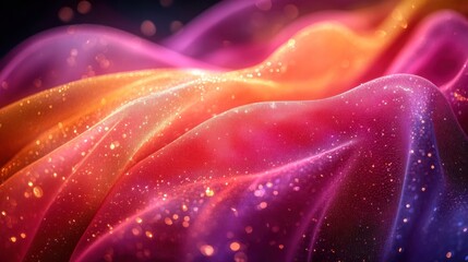 Wall Mural - Glowing fabric waves, cosmic background, design element