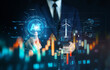 © Suriyo - The businessman uses AI to analyze clean energy investments, enabling more informed decision-making and reducing risks in a rapidly evolving market.
