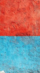 Poster - Vibrant Split Red and Blue Rustic Wall Textured Background Ideal for Art Projects : Generative AI