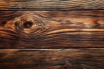 Fototapete - Rustic Brown Wooden Planks with Natural Grain Texture Background : Generative AI