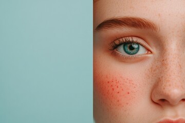 Poster - Comparing acne and smooth skin showcasing skincare results for a glowing complexion and confidence boosting transformation. Generative AI