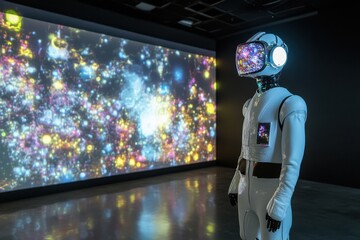 Wall Mural - A virtual laboratory where AI conducts experiments and simulations, advancing scientific research .