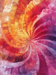 Fototapete - Vibrant Abstract Swirl Painting with Warm Colors Creating Dynamic Movement and Artistic Fusion : Generative AI