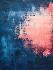 Aufkleber - Abstract Blue and Pink Grunge Texture Painted on Canvas for Modern Artistic Backgrounds : Generative AI