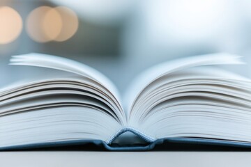 capture close-up of open book with soft lighting highlighting pages emphasizing textures and invitin