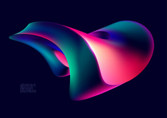 Wall Mural - liquid 3d geometric shapes. colored ball of spiral line. abstract vector design element