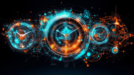 Wall Mural - time is a spiral: an abstract and mesmerizing visual interpretation of the passage of time, depicted