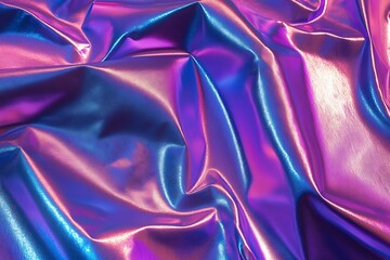 Wall Mural - photo 3d render metallic liquid background. abstract neon texture. rainbow 3d holographic foil. wavy