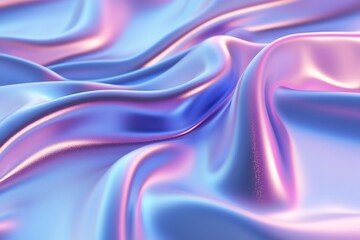 Wall Mural - photo 3d render metallic liquid background. abstract neon texture. rainbow 3d holographic foil. wavy