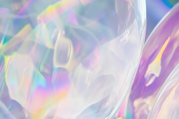 Canvas Print - Iridescent Abstract Background with Soft Pastel Colors and Light Reflections