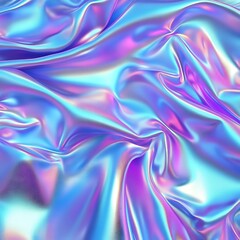 Wall Mural - photo 3d render metallic liquid background. abstract neon texture. rainbow 3d holographic foil. wavy