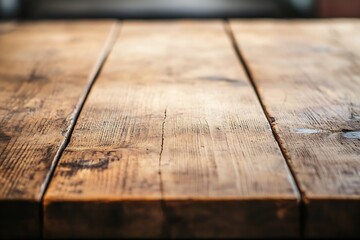 Poster - Rustic Wooden Table Closeup Texture for Background and Design Elements in Vintage Setting : Generative AI