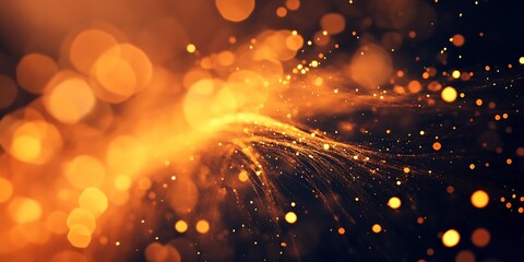 Poster - Abstract Golden Bokeh Lights Creating Magical and Dreamy Atmosphere : Generative AI