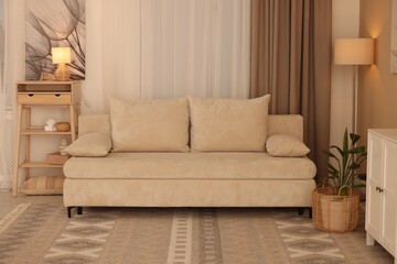 Poster - Beautiful furniture and decor in cozy living room. Interior design
