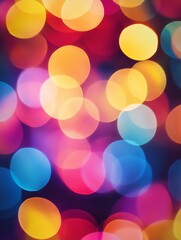 Fototapete - Vibrant Colorful Bokeh Light Background for Festive Celebrations and Creative Designs : Generative AI