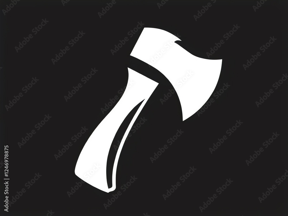 axe icon, simple hatchet symbol, axe pictogram, tool, blade, chop, wood ...