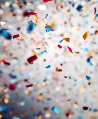 Poster - Colorful Falling Confetti in a Celebratory Party Atmosphere : Generative AI