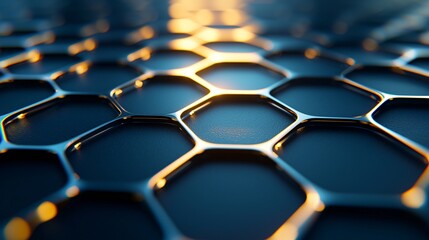 Abstract Honeycomb Structure Science and Technological Surface with Hexagonal Mesh Arrangement.