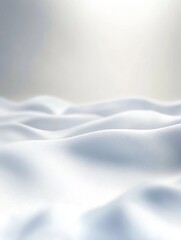 Poster - Minimalistic White Abstract Soft Drapery Creating Gentle Waves : Generative AI