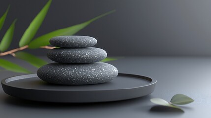 Canvas Print - Balanced stones, zen garden, calm background, spa wellness