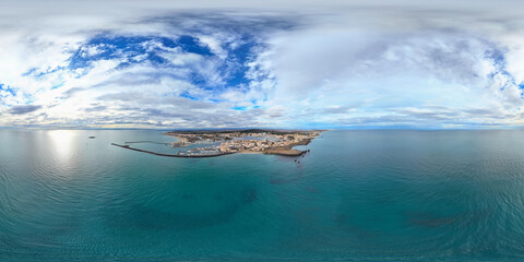 panoramic coastal view with turquoise waters of plage de la conque, france