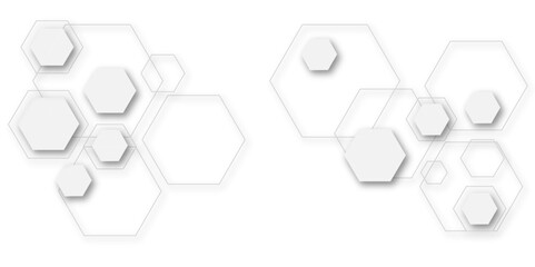 Wall Mural - Texture of geometric shapes, hexagons.white and grey,Lines, dots, cells, honeycombs.Hexagon pattern. Vector monochrome background.
