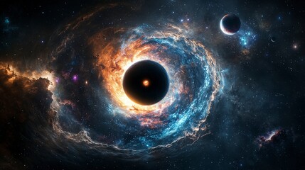 Aufkleber - Cosmic phenomena black hole gateway space digital art outer space wide angle theories of time travel