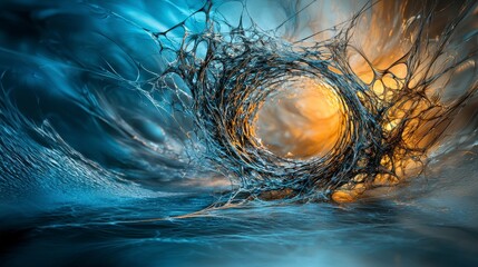 Poster - Dynamic matter transformation abstract art visual composition digital realm surreal perspective boundless concepts