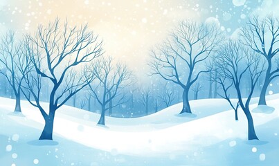 Wall Mural - Snow-covered branches and a soft, light blue sky create a serene winter scene perfect for winter wonderland themes, greeting cards, or seasonal designs